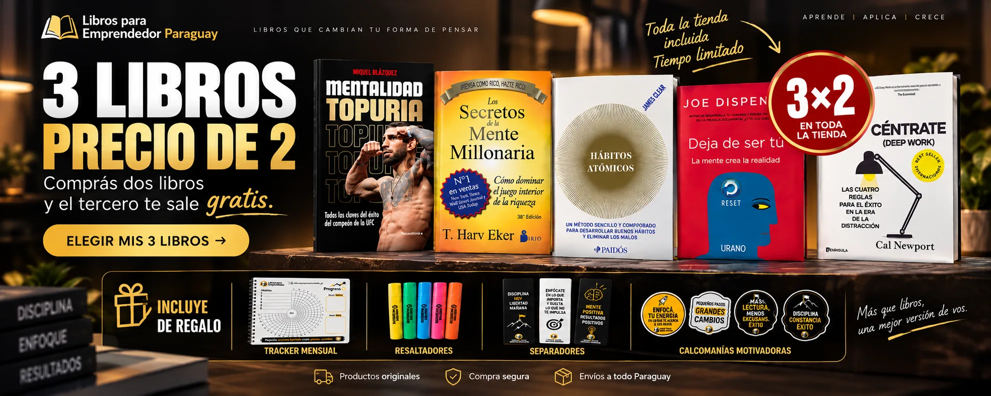 Promoción 3x2 en toda la tienda — Libros para Emprendedor Paraguay